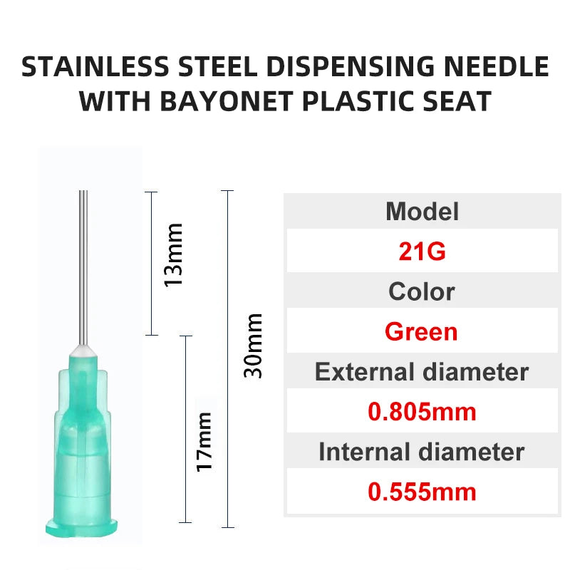 Blunt Luer Dispensing Needle 21g 0.5inch 