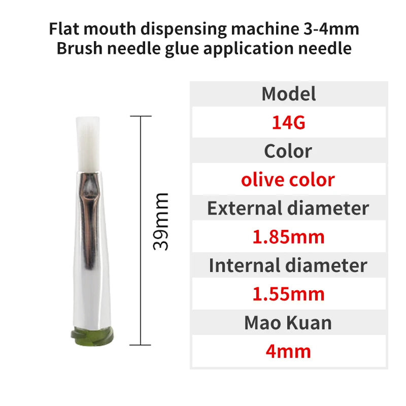 5Pcs 3-4mm Flat Mouth Soft Brush Needle Dispensing Injection Needle Precision Dispensing Machine Glue Coating Needle