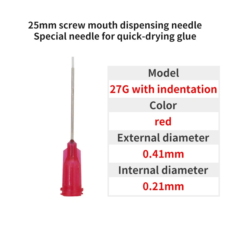 20pcs Teflon Dispensing Needle 502 Glue Needle Quick-drying Glue Special Needle Spiral Nozzle Glue Needle