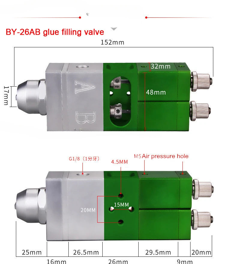 31AB Two-component glue Automatic glue drip proof dispensing valve Fluid Dispenser Parts Dispensing AB Dispensing machine