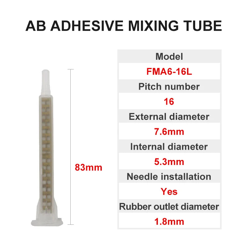 50pcs Epoxies Static Mixer Adhesives Dispensing Mixing Nozzle Resin AB Glues Mixing Tube for Two Component Liquid Mixing Machine