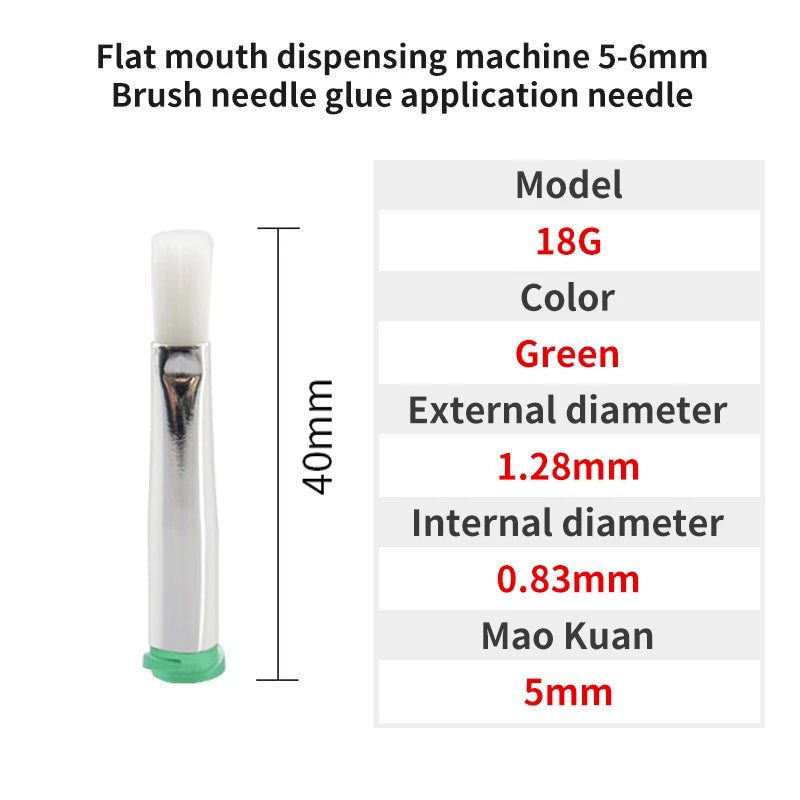 5Pcs 5-6mm Flat Mouth Soft Brush Needle Dispensing Injection Needle Precision Dispensing Machine Glue Coating Needle