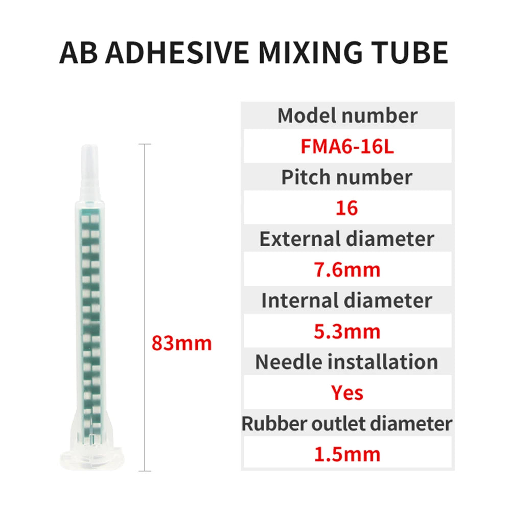 10/20/50/pcs Epoxy Resin Mixing Nozzle Static Mixer Adhesive Mixing Tube Syringe for AB Glue Gun Two Component Liquid Mixer