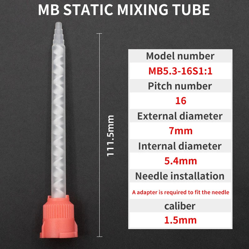 50pcs MB Static Mixing Nozzles 1:1 10:1 Epoxy Adhesive Mixing Nozzles Cartridge Static Mixer AB Glue Mixing Tube