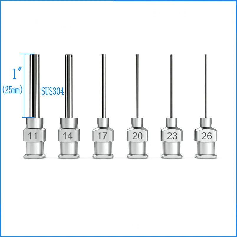 SUS304 Stainless steel 1/4,1/2,1,11/2 Blunt Tip Dispensing Needle 8 ~ 30 Gauge