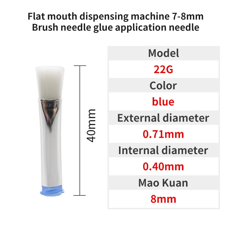 5Pcs 7-8mm Flat Mouth Soft Brush Needle Dispensing Injection Needle Precision Dispensing Machine Glue Coating Needle