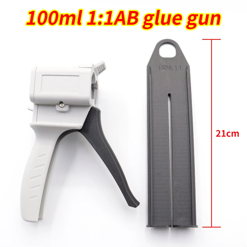 100/150ml AB glue Gun, Dispensing Gun Two-component Epoxy Glue Gun 1:1/2:1 Glue Gun Manual Caulking Gun Applicator Dispenser